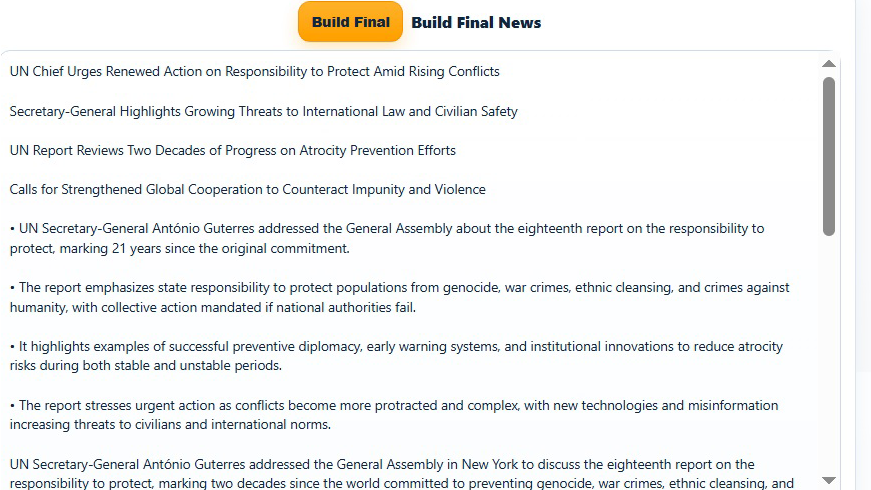 AI PressDesk final output controls with precheck, save, copy and share